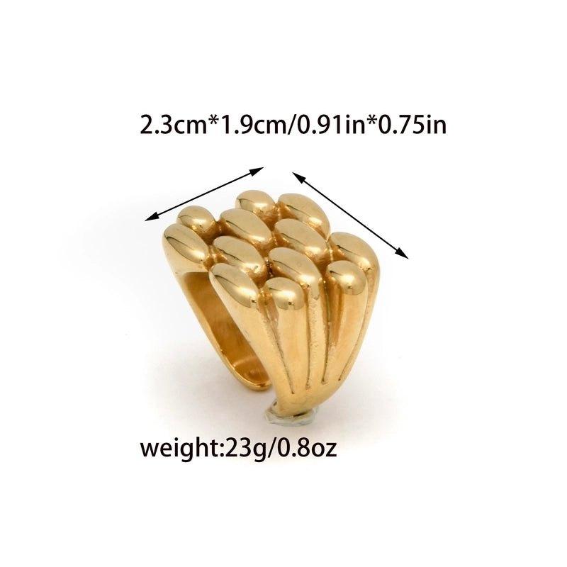 Minimalist Commute Geometric Solid Color 304 Stainless Steel 14K Gold Plated Stainless Steel Rings