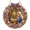 DIY Pearl Diamond Painting Religious Christmas Hanging Ornament Double-Sided Printed Pendant Diamond Art Christian Home Decor Gift