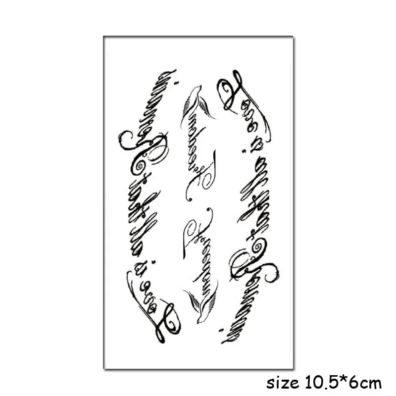 Temporary Tattoo Stickers Sexy Cross English Alphabet Line Fake Tatto Waterproof Tatoo Hand Leg Belly Small Size for Women Men