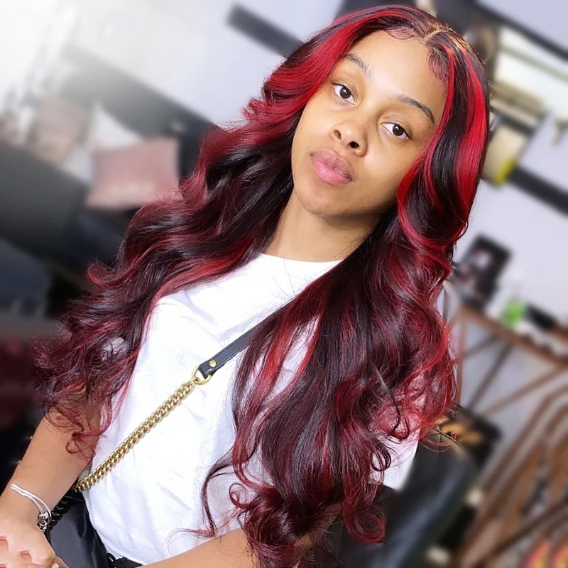 Wave Wigs Long Hair Red With Baby Hair ELCNEPAL