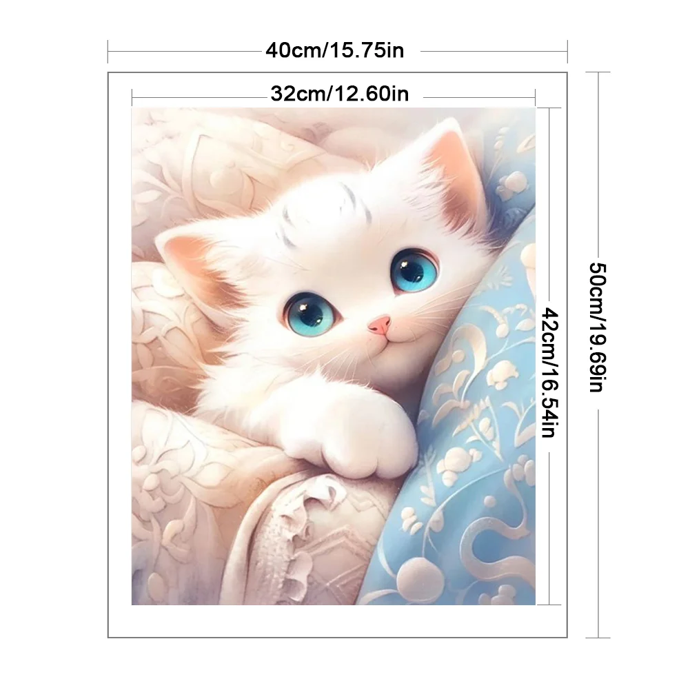 11CT Full Stamped Cross Stitch - Cat(Canvas|40*50CM)