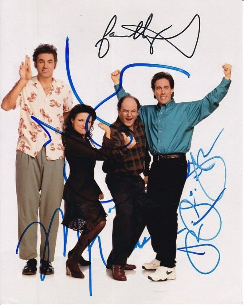 Seinfeld signed cast Photo Poster painting jerry julia louis-dreyfus michael richards + jason