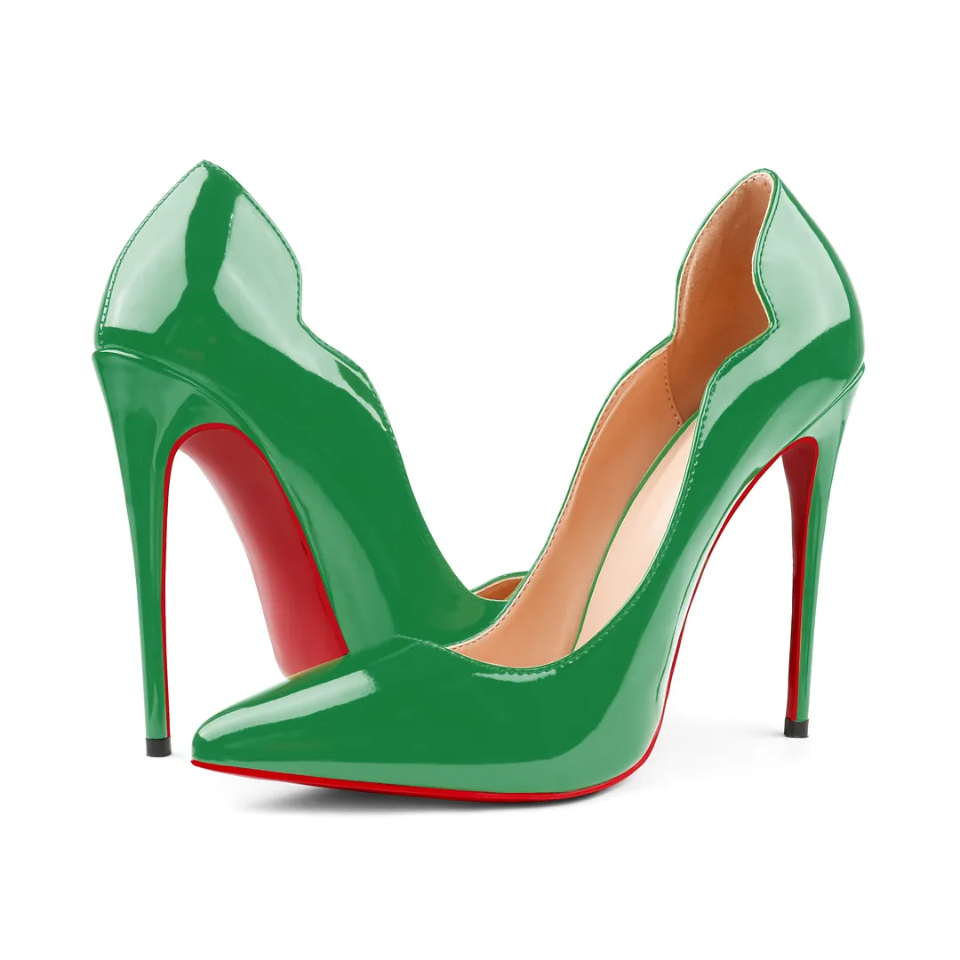 120mm Women's High Heels Party Wedding Stilettos Patent Red Bottom Pumps-vocosishoes