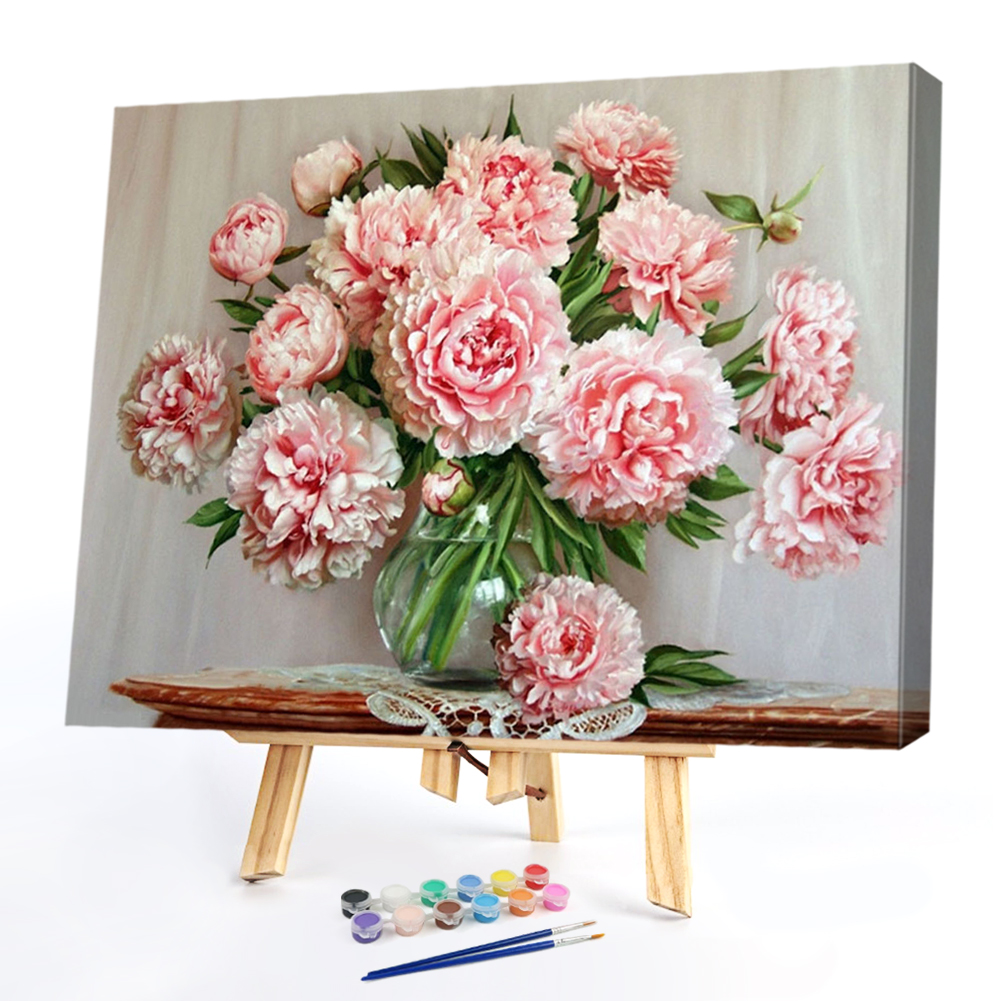 

40x50cm - Paint By Numbers Pink Rose, 501 Original