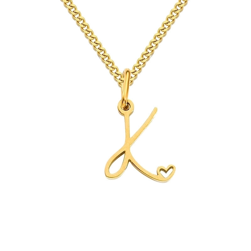 Stainless Steel Minimalist Plating Letter Solid Color Pendant Necklace