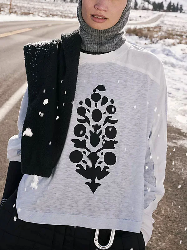 Cotton comfort print outdoor ladies top
