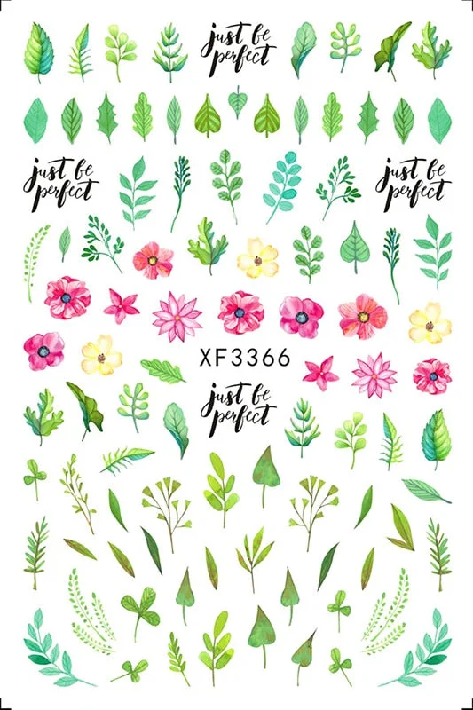 Popular Daisy Nail Sticker for Design Decoration Sunflower Nail Art Decals Adhesive Himawari Sticker for Nail Manicure Design