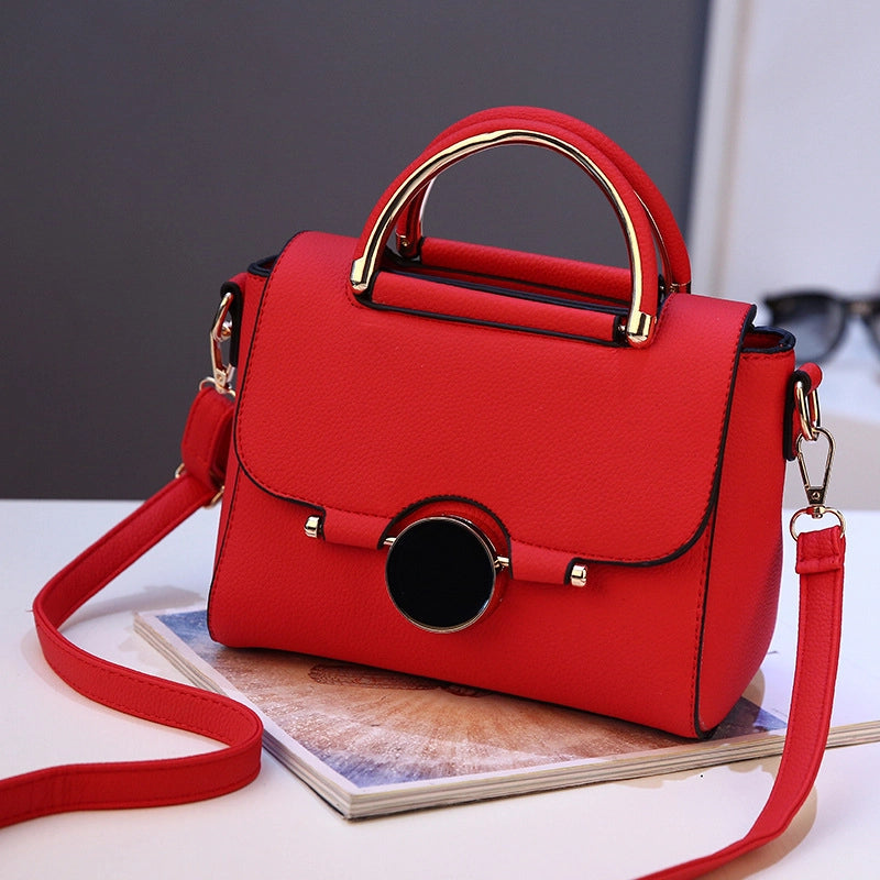 Women's Small Pu Leather Solid Color Vintage Style Classic Style Square Lock Clasp Crossbody Bag4