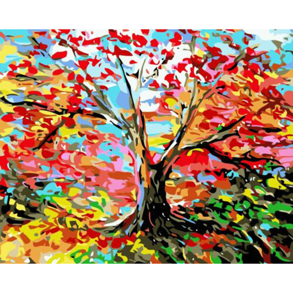 

50*40cm - Painting By Numbers - Red Leaf Tree, 501 Original