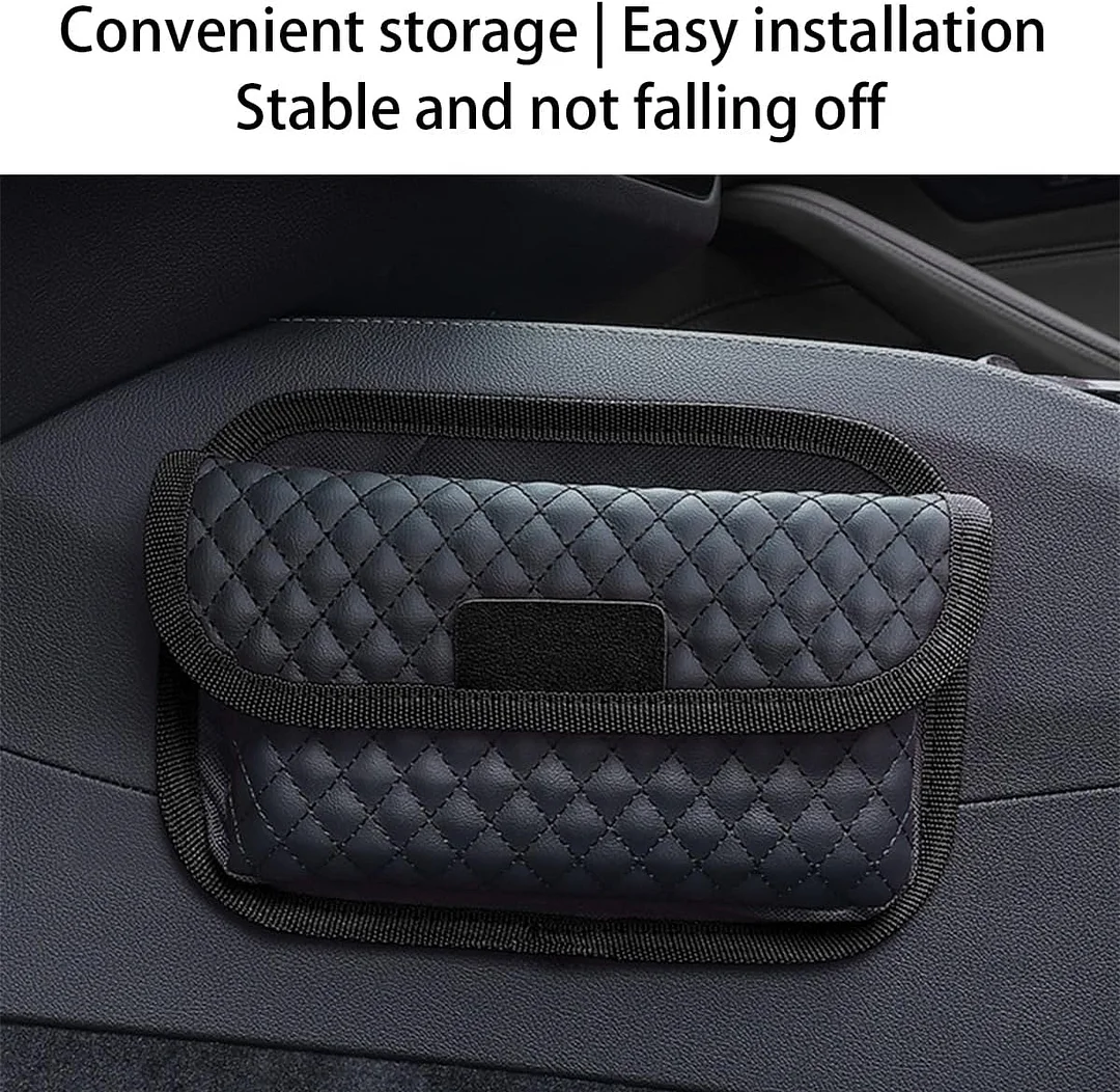 Car Seat Side Pocket Organizer, PU Leather Multifunctional Automotive Storage Bag for Phones Keys Cards, Mini Seat Gap Filler Pouch for Door Console, Universal Vehicle Accessories (Red)