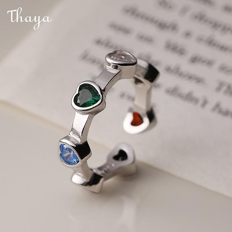 Thaya 925 Silver Colorful Love Ring