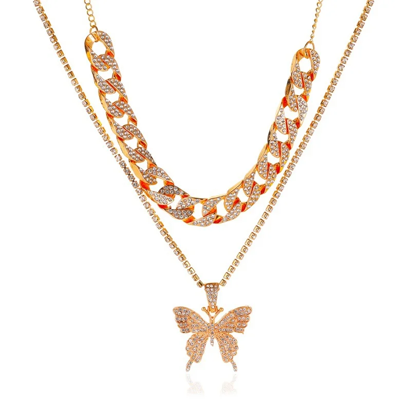 Double Layer Big Butterfly Pendant Necklace | IFYHOME