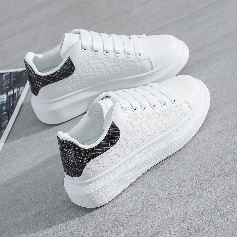 Women Sneakers Fashion Platform Shoes Spring Autumn Casual Flats Female All-match Thick Sole Breathable White Vulcanized Shoes