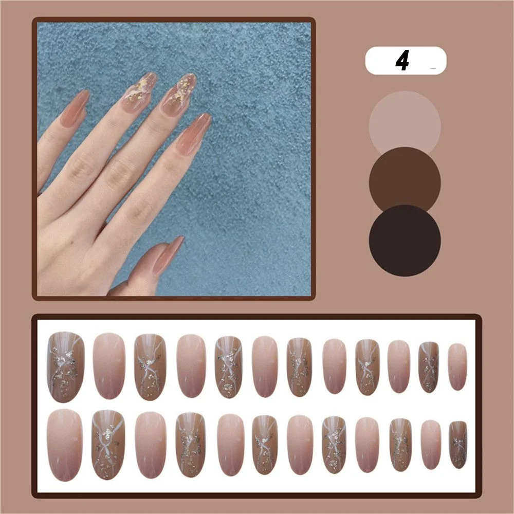 Fake Nails Art Nail Tips Press on False with Designs Set Full Cover Artificial Short Packaging Kiss Display Clear Tipsy Stick-Nail Inspo