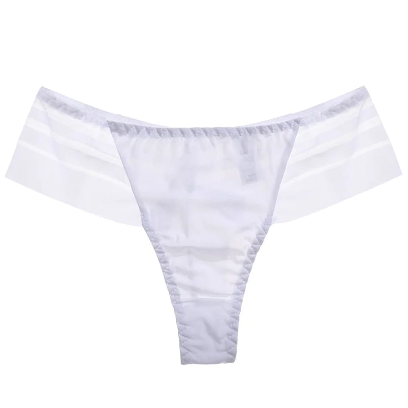 FINETOO Seamless Thongs Sexy Transparent Lace G-Strings M-XL Women Thong Panties Female Lingerie Ladies T-Back Underwear 2020