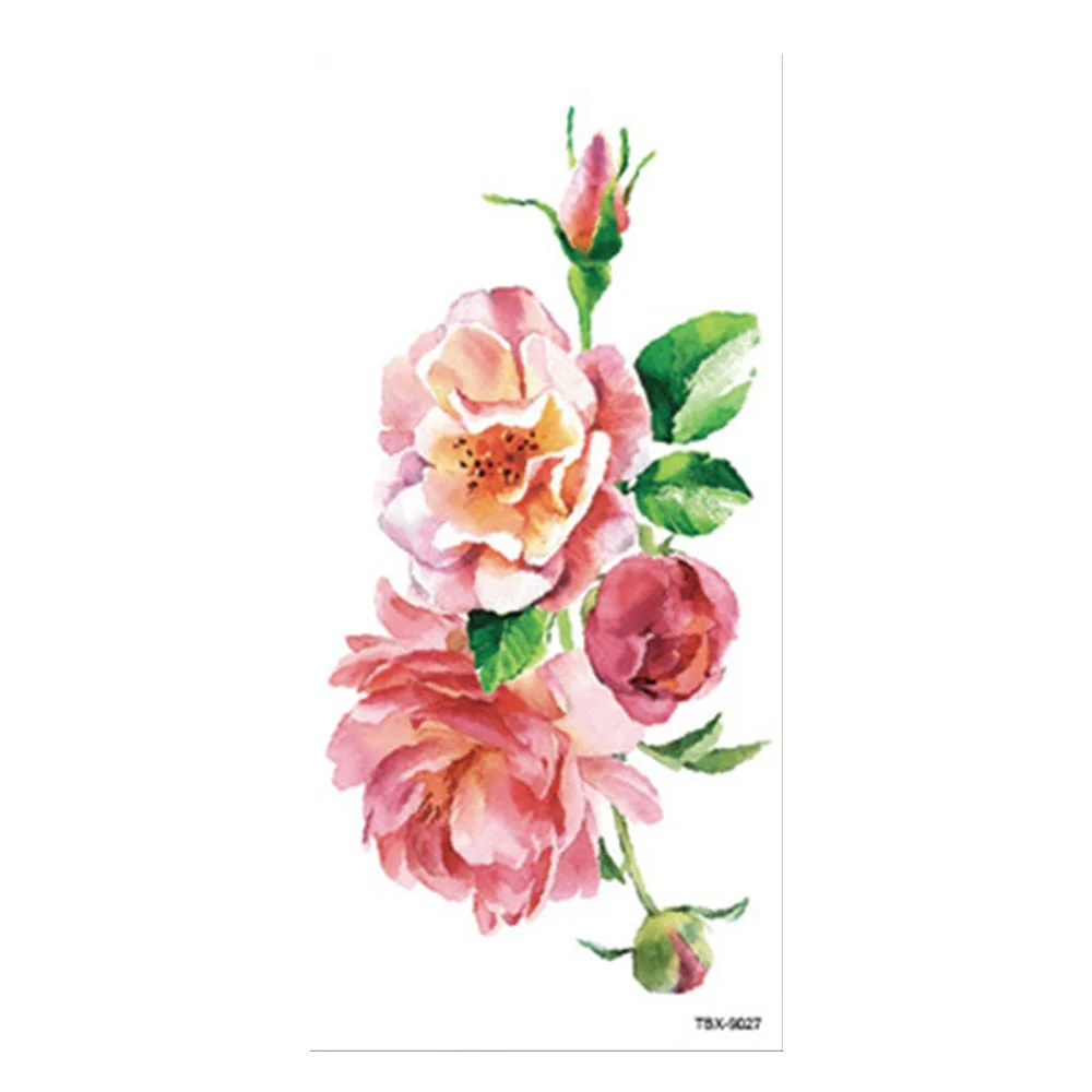 Beauty 1 Pcs Make Up Fake Temporary Tattoos Stickers Rose Flowers Arm Shoulder Tattoo Waterproof Women Big Flash Tattoo On Body