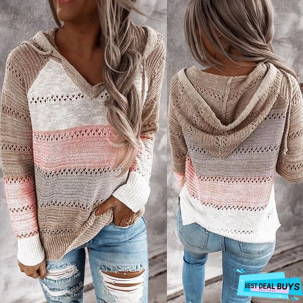 Casual Solid Color V Neck Long Sleeves Sweater