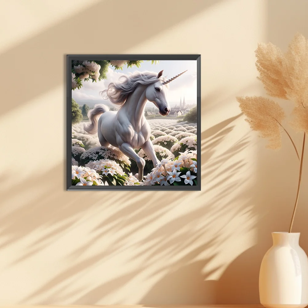 Full Round Diamond Painting 30*30cm - Garden Unicorn