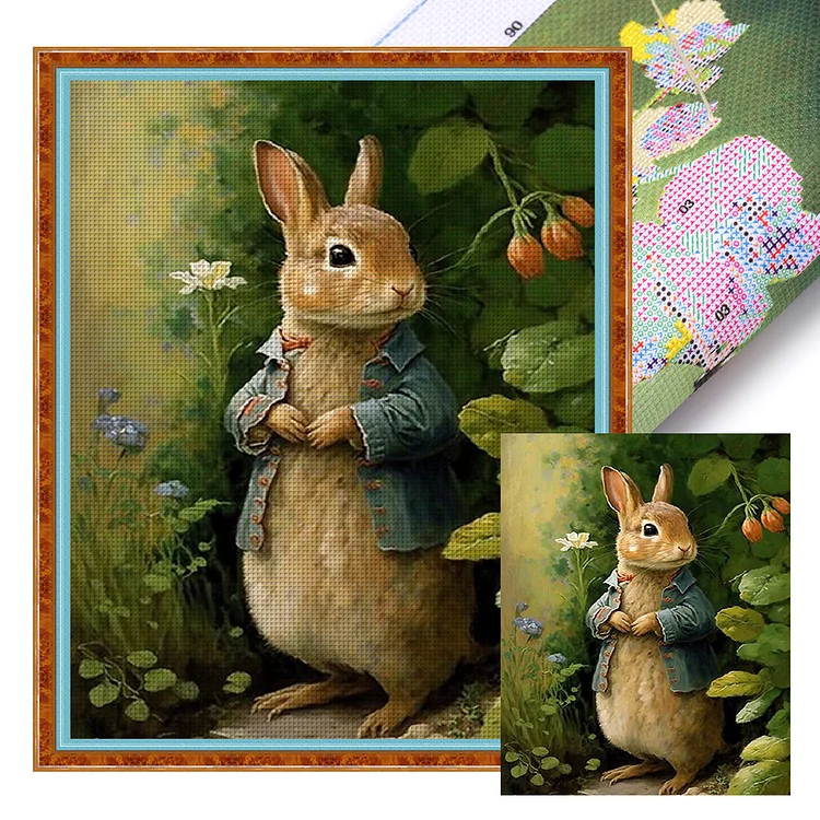 『JingLei』Rabbit - 11CT Stamped Cross Stitch(40*50cm)
