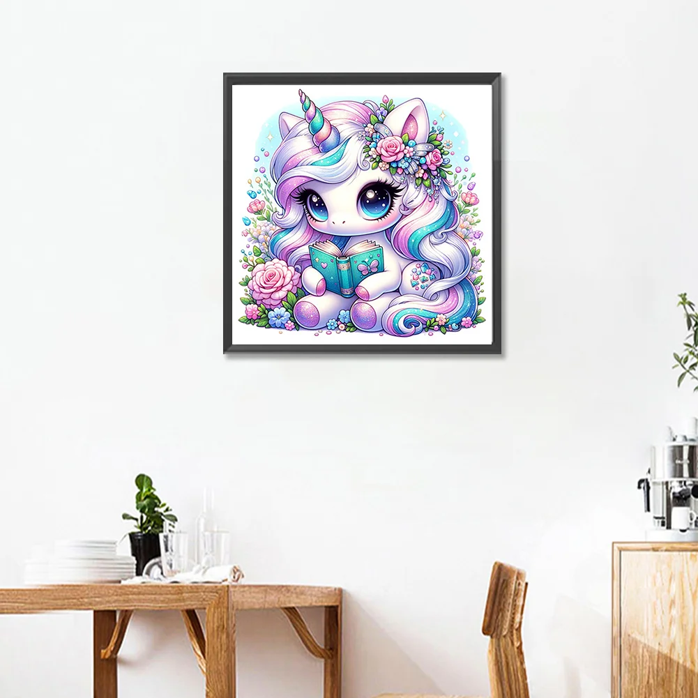 Diamond Painting - Full Square Drill - Read Unicorn(Canvas|35*35cm)