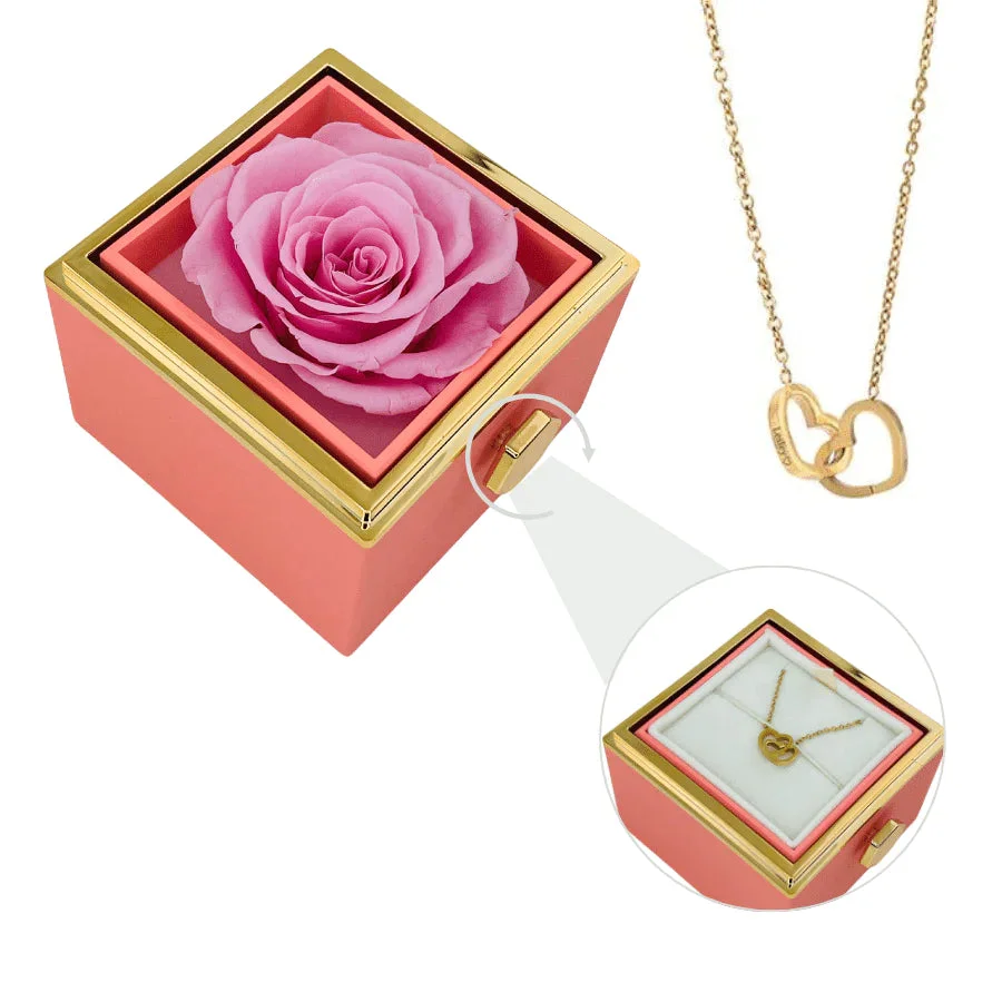 Eternal Rose Box - W/ Engraved Necklace & Real Rose