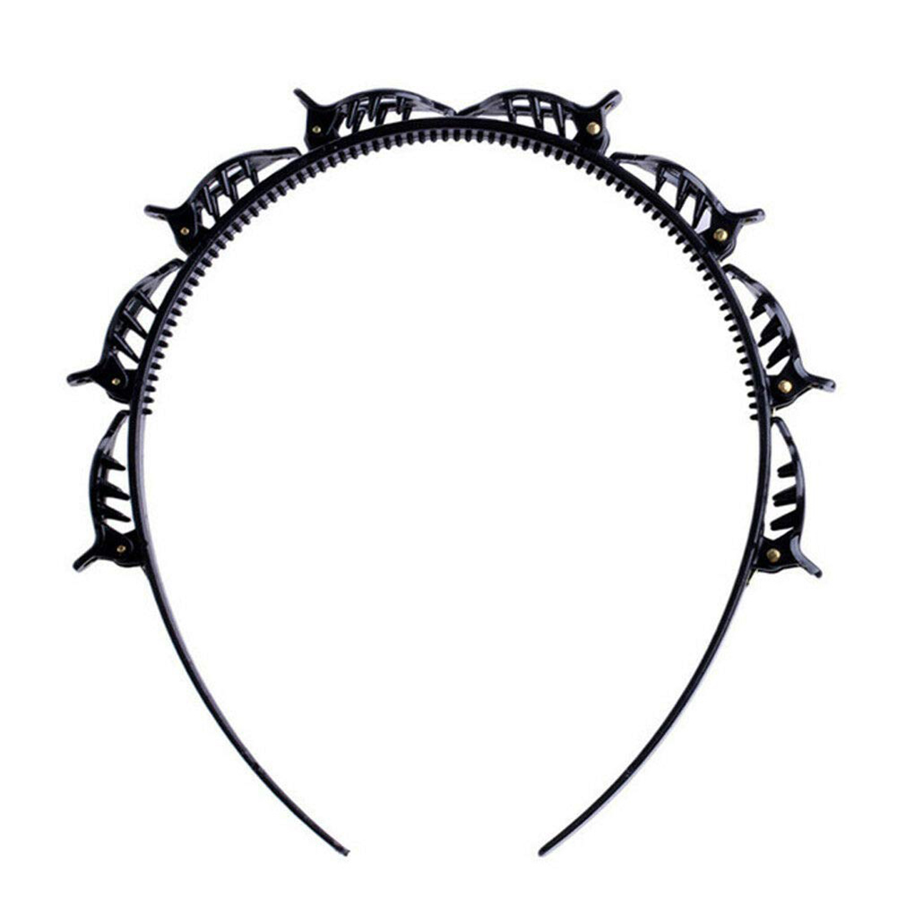 

Women Braided Hair Band Hair Hoop Korean Headband Hair Clip W/Bangs, Black, 501 Original