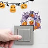 4Pcs Diamond Painting Acrylic Cute Ghost Pumpkin Wall Switch Sticker for Wall Decoration