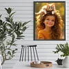 Diamond Painting -DIY Round Drill Cute Pet Girl(40x50cm)