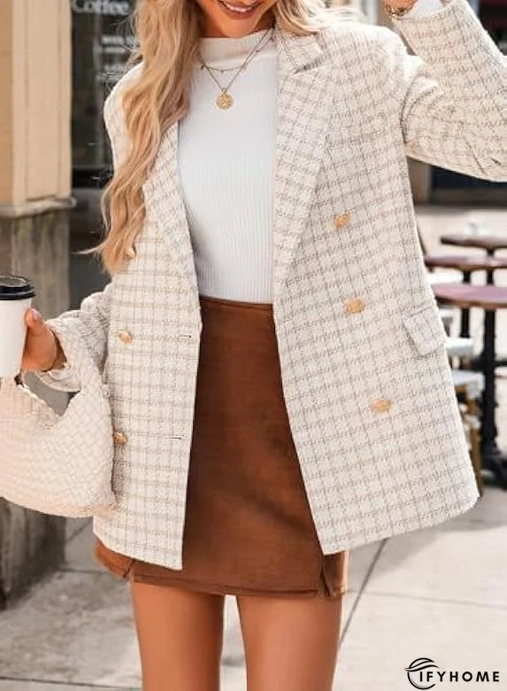 Vintage Elegant  Simple Grid Outerwear | IFYHOME