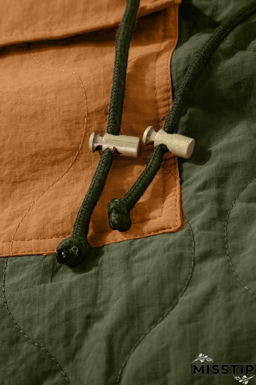 Stitching Quilted Drawstring Jacket