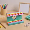 Support de rangement &agrave; d&eacute;coupes en forme de c&oelig;ur &agrave; 10 fentes, stylo &agrave; peinture multicolore et pince &agrave; &eacute;piler, support de rangement pour l&rsquo;organisation