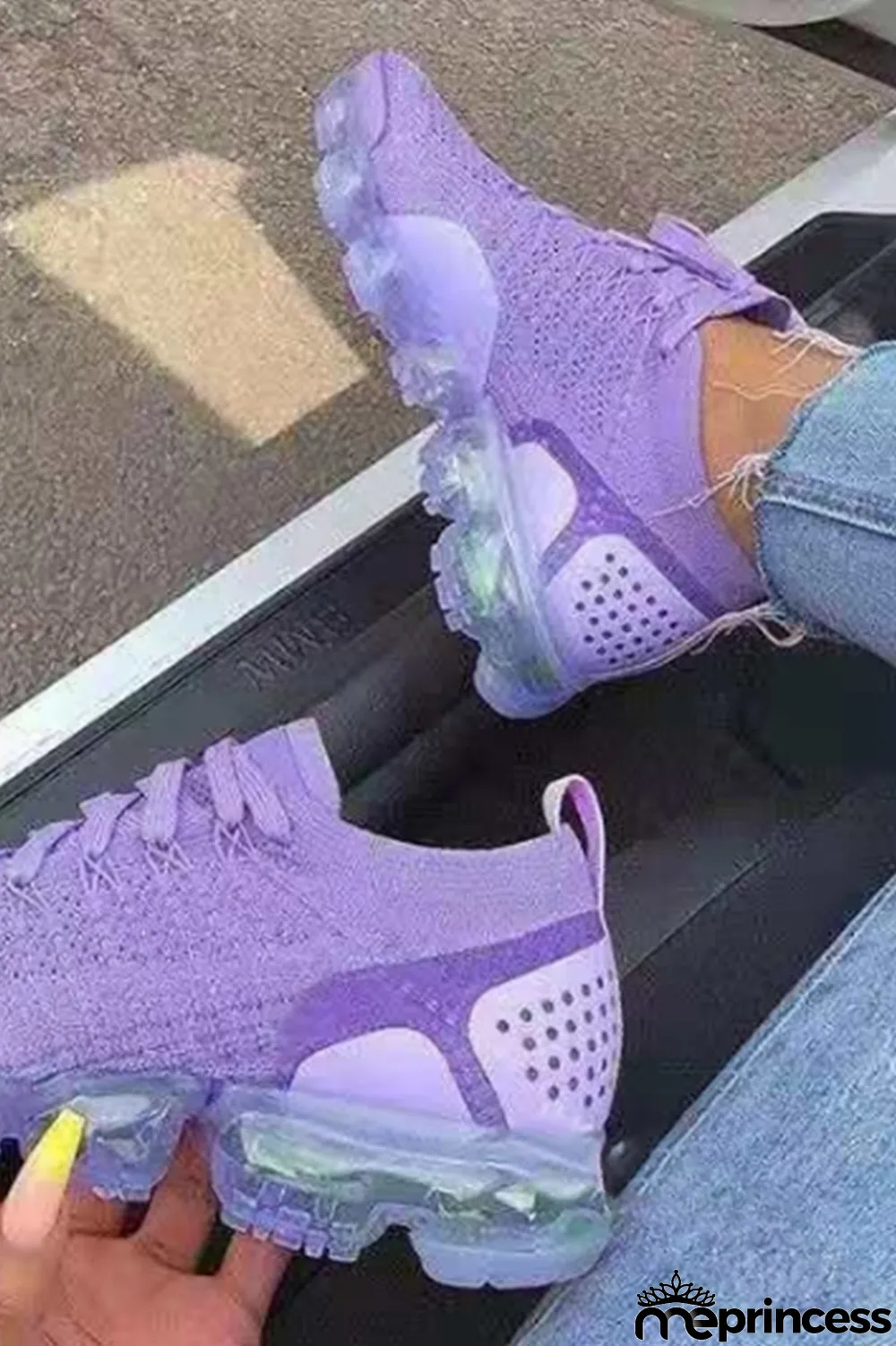 White Street Sportswear Split Joint Closed Sport Running Shoes