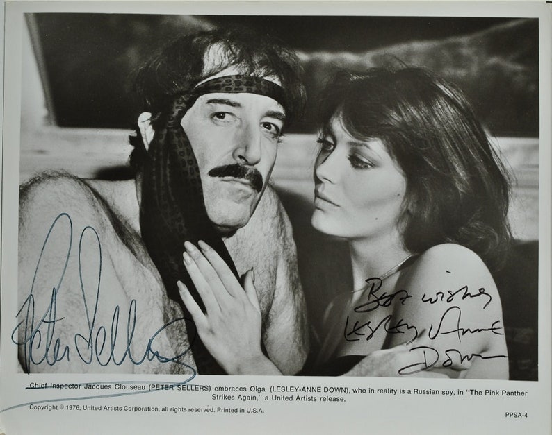 PETER SELLERS & LESLIE-Anne Down Signed Photo Poster painting X2 The Pink Panther Strikes Again The Pink Panther wcoa