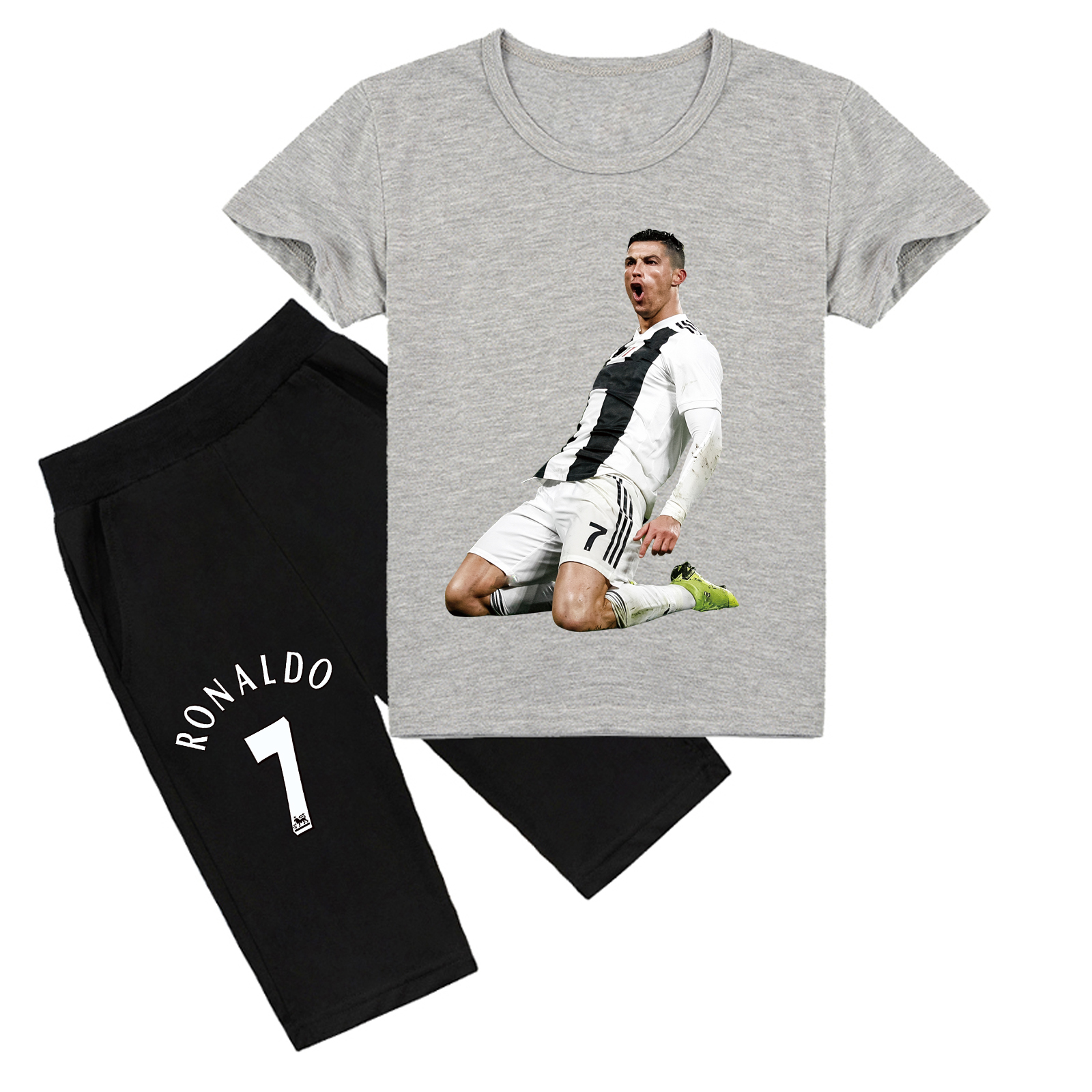 Mayoulove Cristiano Ronaldo Kids Shorts Set - Unisex Sporty Outfit for Boys  Girls, Trendy Football Fashion-Mayoulove