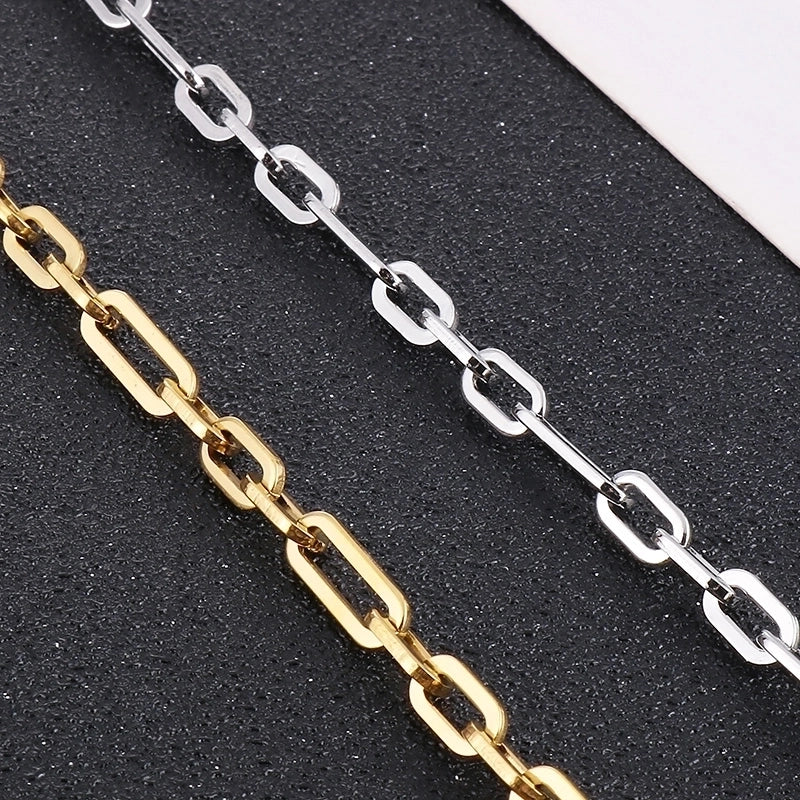 Titanium Steel 18K Gold Plated Hip-Hop Rock Patchwork Solid Color Necklace