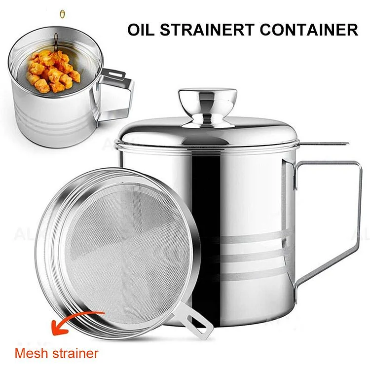 Home Grease Container With Strainer | 168DEAL