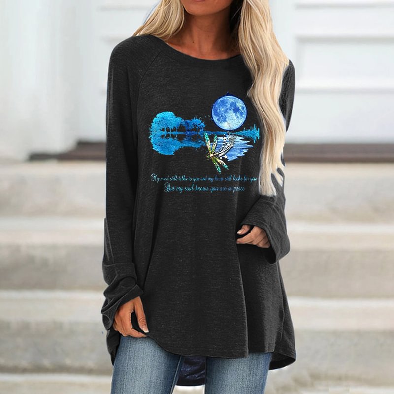 Forest Guitar Printed Hippie Women's T-shirt