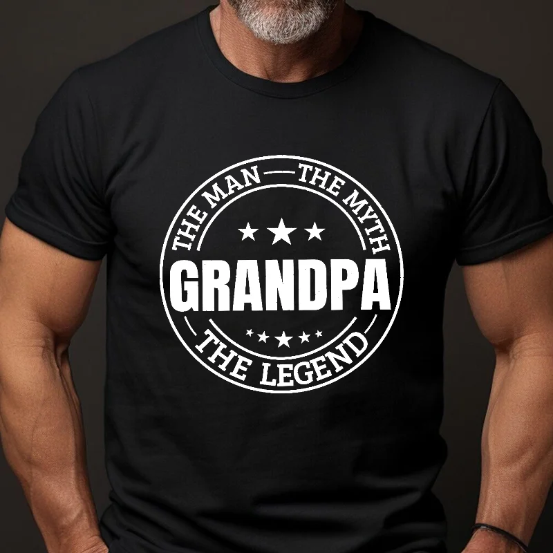 Grandpa The Man The Myth The Legend Print T-shirt ctolen
