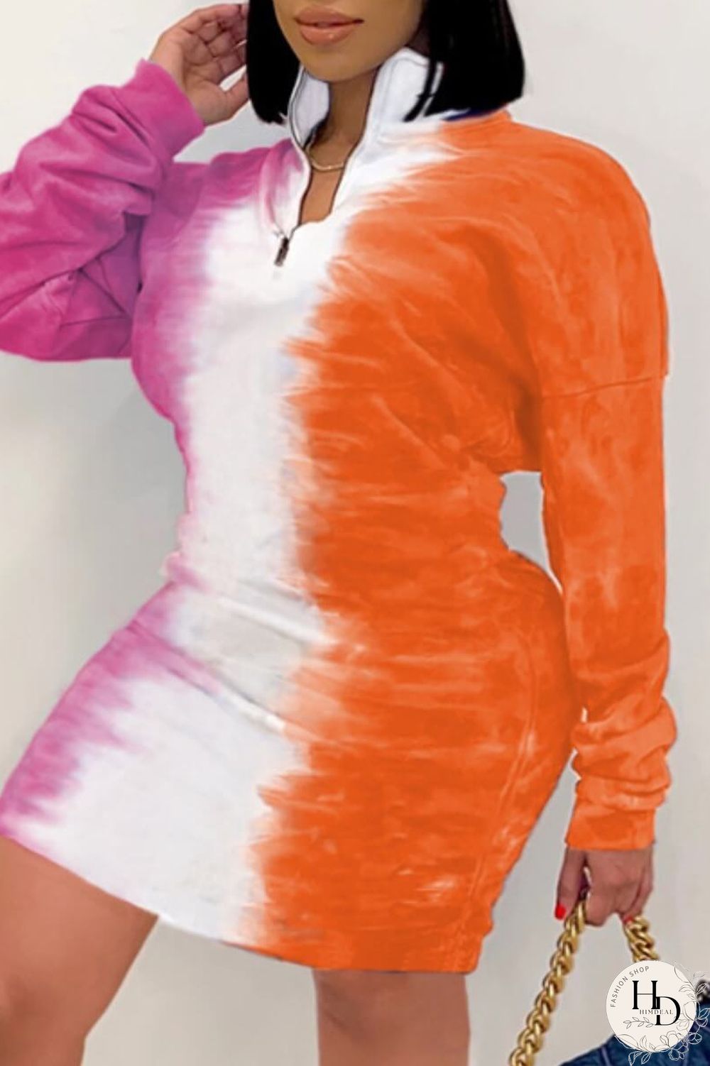 Blue Fashion Sexy Plus Size Gradual Change Print Basic Turndown Collar Printed Dress