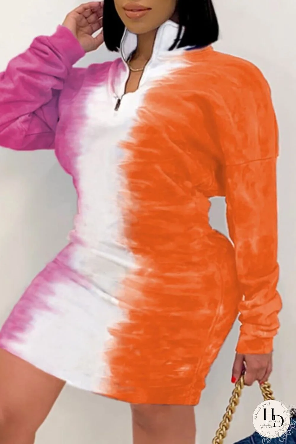 Blue Fashion Sexy Plus Size Gradual Change Print Basic Turndown Collar Printed Dress