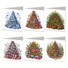 (US Only)6PCS Christmas Tree DIY Diamond Art Greeting Cards Congratulations Cards & Gifts