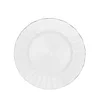 10 Pack | 9" White Hard Plastic Dinner Plates with Gold Ruffled Rim, Heavy Duty Disposable Dinnerware