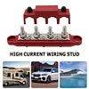 4 Post Power Distribution Block Bus Bar High Current Wiring Stud (M8 Red)