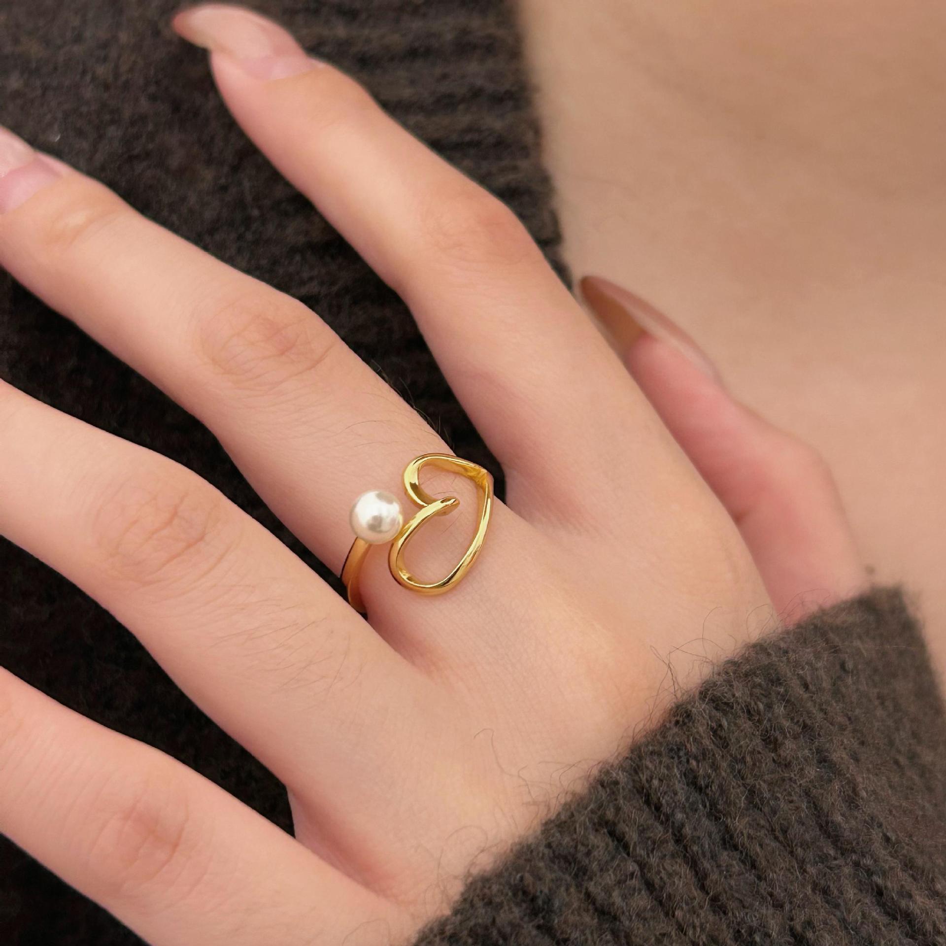 925 Sterling Silver Women Korean Heart Silver Silver Plating Rings