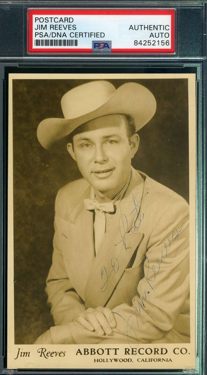 Jim Reeves PSA DNA Cert Signed Photo Poster painting Postcard Autograph