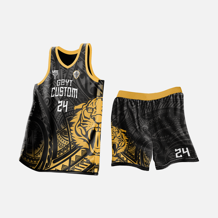 YITE | XL24-008- Yellow And Black Basketball Uniforms