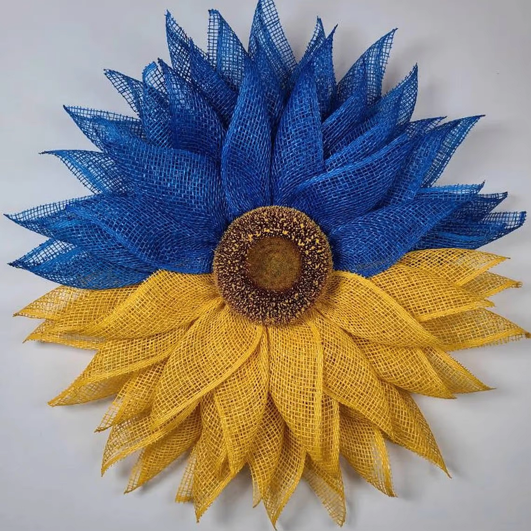 🇺🇦💙Ukraine Sunflower Wreath-💛🌻Donation Wreath🌻(No Profit Product)