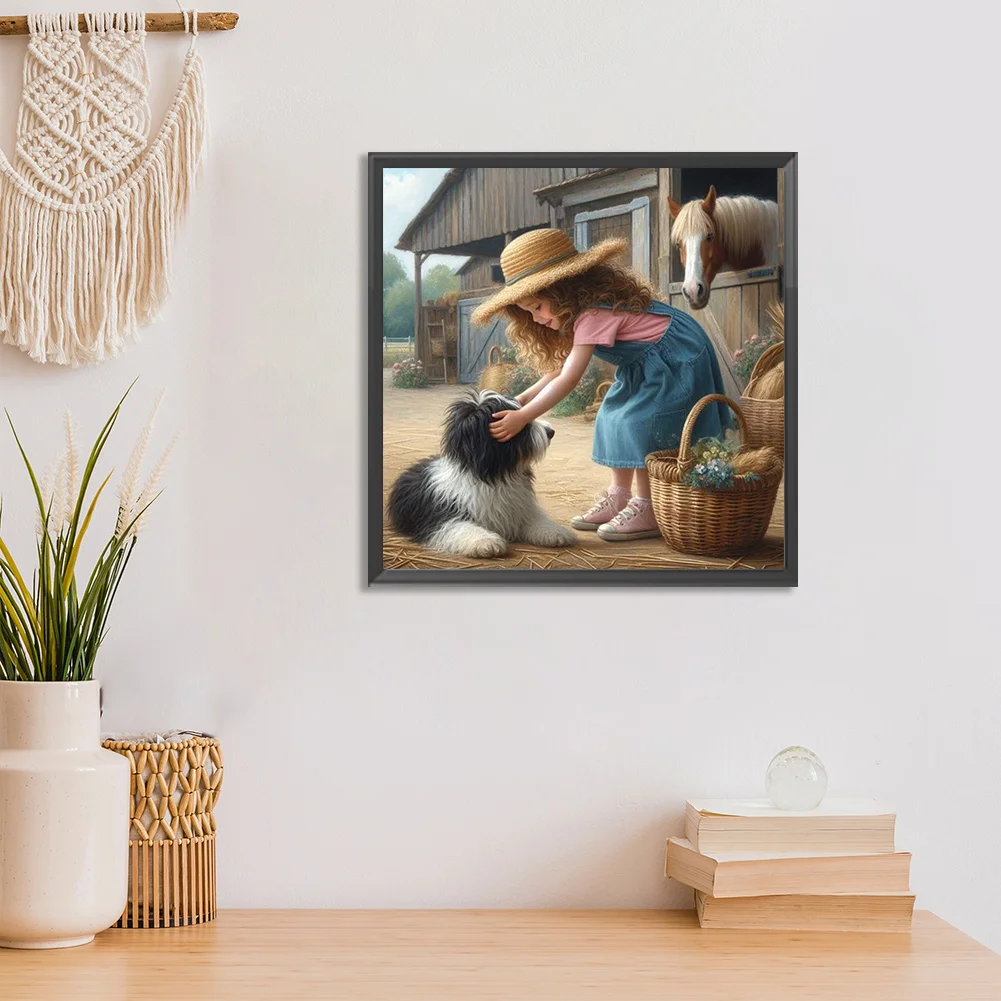 Full Round Diamond Painting 30*30cm - Farm Girl