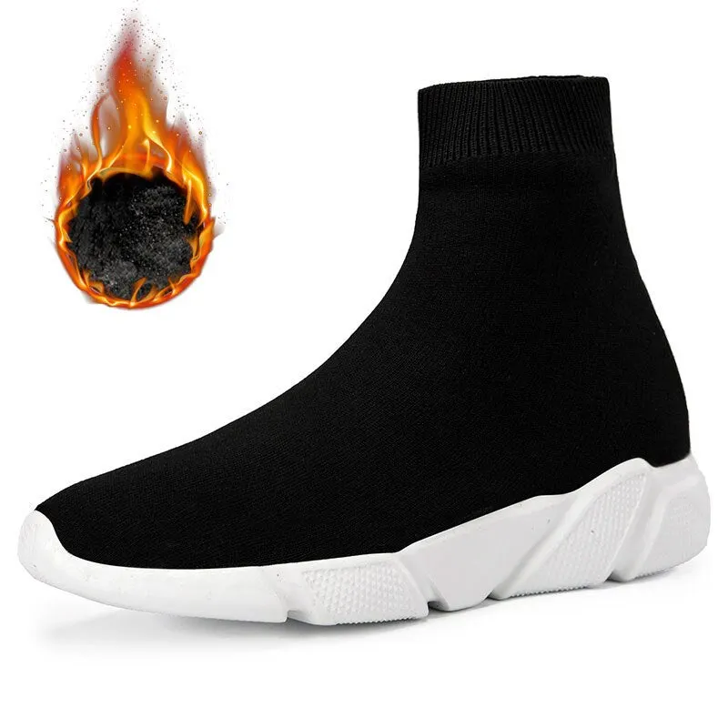 MWY Fashion Trend Couple Socks Boots Shoes High Top Lace Up Men Breathable Winter Casual Shoes Schoenen Thick Soled Ankle Boots