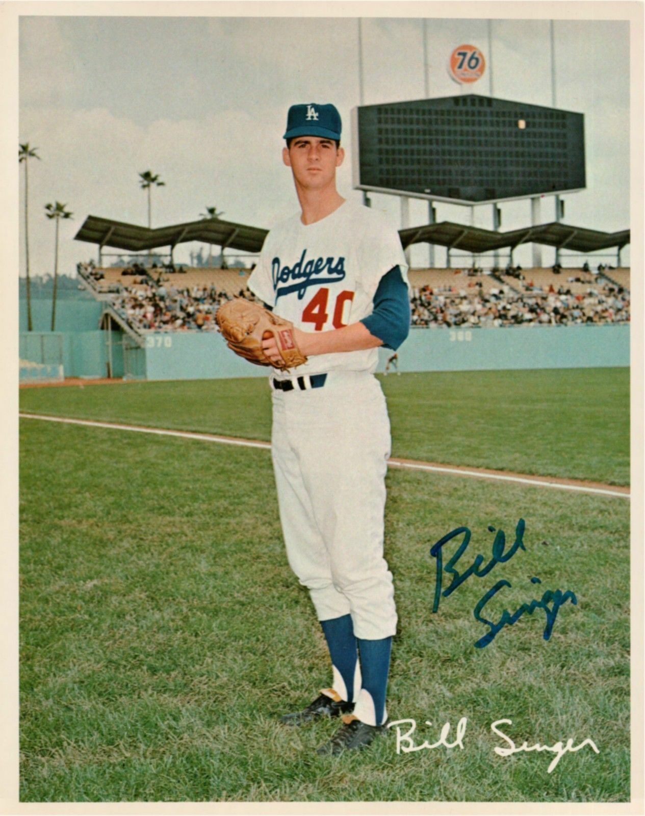 Bill Singer Signed 8X10 Photo Poster painting Autograph Los Angeles Dodgers Team Card Auto COA